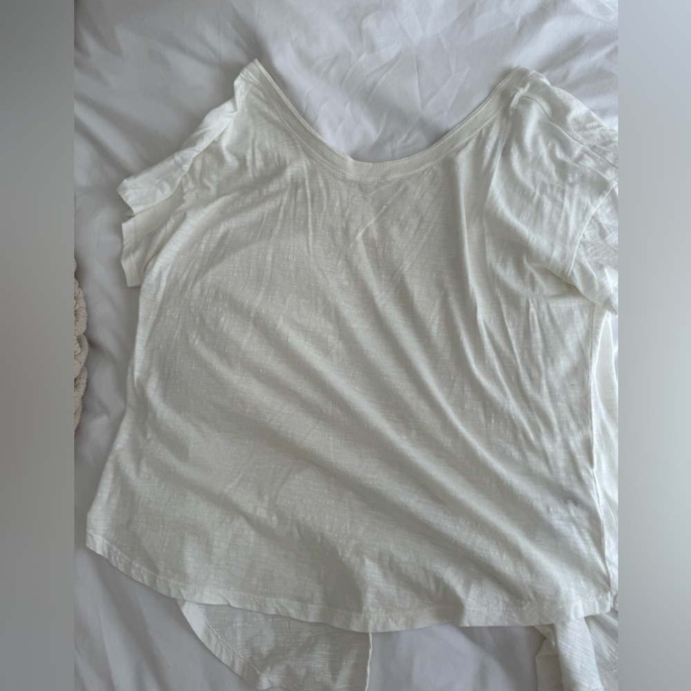 Anthropologie but Pilcro brand airy white short sleeve with scrunched back